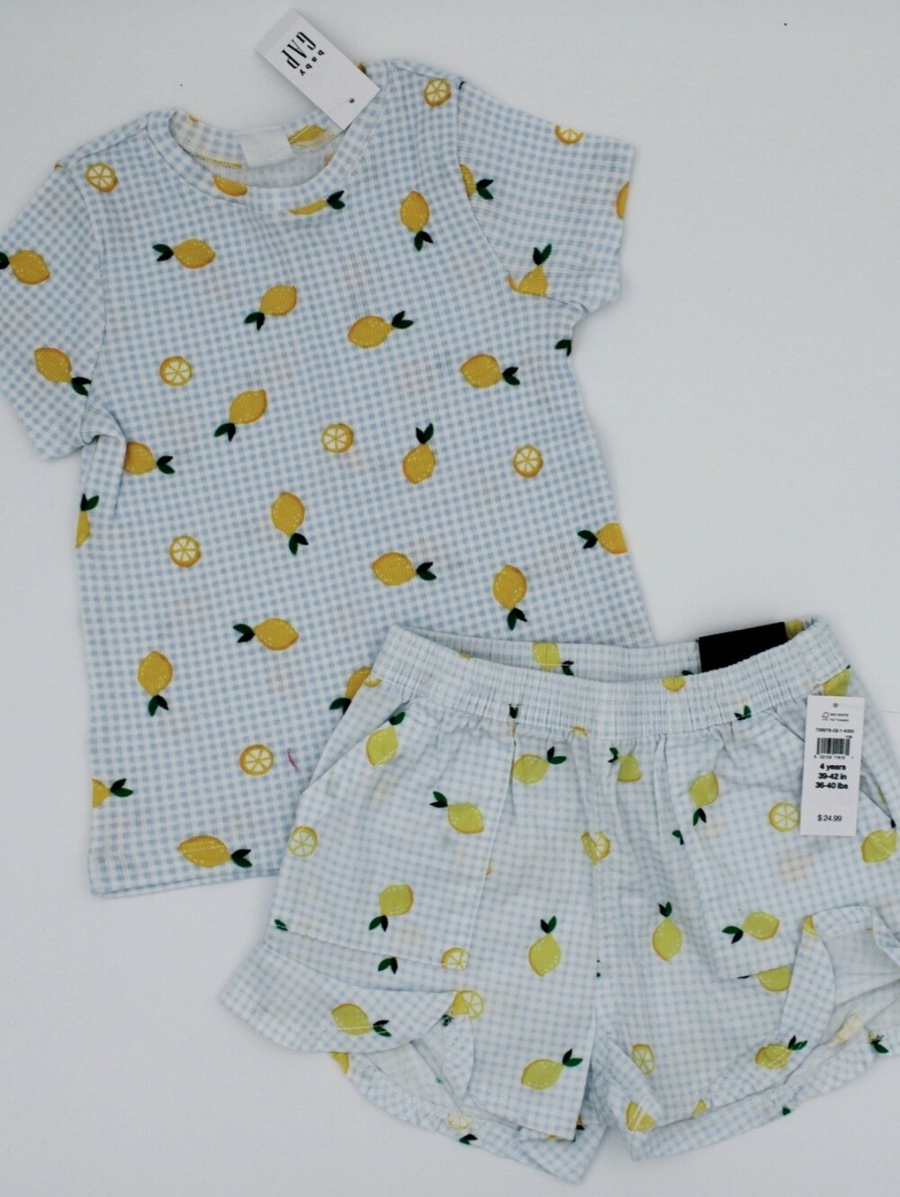NWT babyGap Lemon Print 2-Pc Shorts Set 4Y